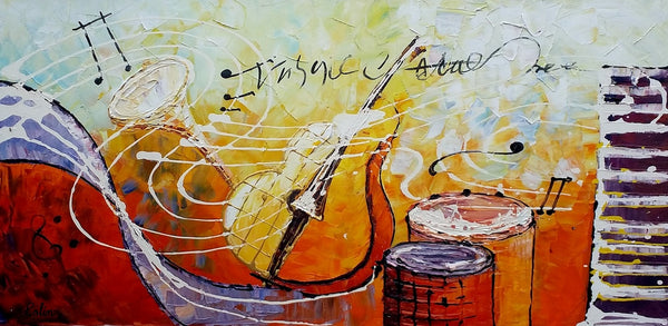 Violin Painting, Abstract Painting, Canvas Painting, Bedroom Wall Art, Art Painting-artworkcanvas