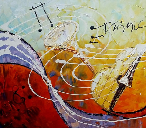 Violin Painting, Abstract Painting, Canvas Painting, Bedroom Wall Art, Art Painting-artworkcanvas