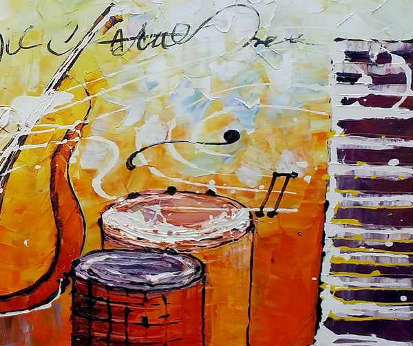 Violin Painting, Abstract Painting, Canvas Painting, Bedroom Wall Art, Art Painting-artworkcanvas