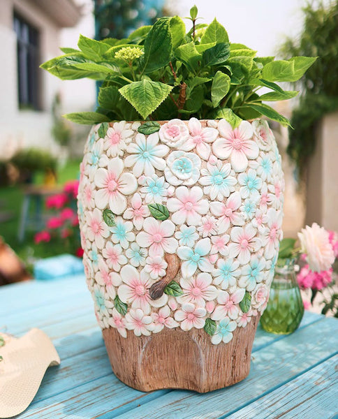 Unique Animal Statue for Garden Ornaments, Beautiful Elephant Flowerpot, Modern Garden Flower Pot, Resin Statue for Garden, Villa Outdoor Decor Gardening Ideas-artworkcanvas