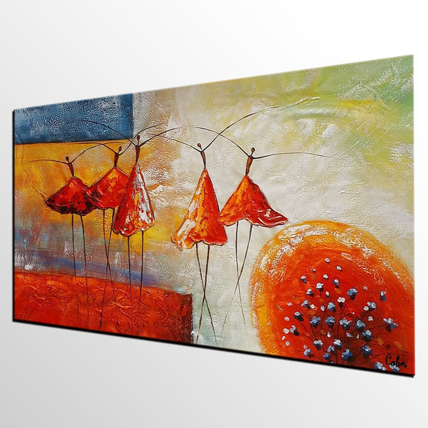 Simple Wall Art Ideas, Ballet Dancer Painting, Canvas Painting for Sale, Buy Abstract Painting Online, Acrylic Painting for Bedroom-artworkcanvas