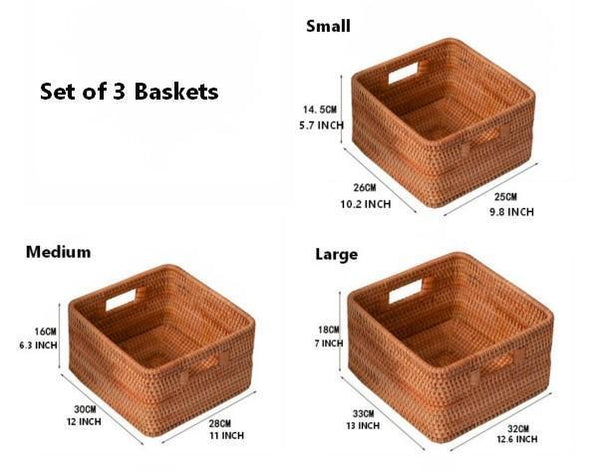 Storage Basket for Shelves, Rectangle Storage Basket for Toys, Storage Baskets for Bathroom, Kitchen Storage Baskets-artworkcanvas