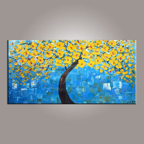 Tree Painting, Painting on Sale, Flower Art, Abstract Art Painting, Canvas Wall Art, Bedroom Wall Art, Canvas Art, Modern Art, Contemporary Art-artworkcanvas