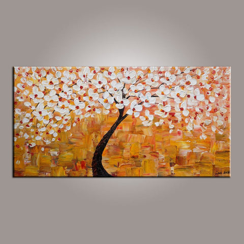 Art on Sale, Flower Tree Painting, Abstract Art Painting, Art on Canvas, Tree of Life Art, Contemporary Art-artworkcanvas