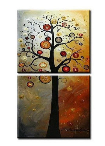 Colorful Tree, Heavy Texture Art, Abstract Art Painting, Wall Art, Wall Hanging, Hand Painted Art, Tree of Life Painting-artworkcanvas