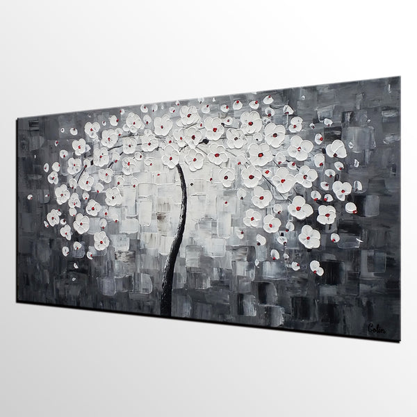 Custom Extra Large Painting, Flower Tree Painting, Abstract Art Paintings-artworkcanvas