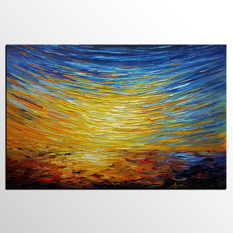 Abstract Landscape Painting, Custom Canvas Painting for Sale, Large Oil Painting on Canvas, Palette Knife Paintings, Buy Art Online-artworkcanvas