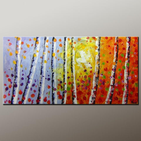 Tree Art, Wall Painting, Autumn Tree Painting, Abstract Art Painting, Canvas Wall Art, Bedroom Wall Art, Canvas Art, Modern Art, Contemporary Art-artworkcanvas