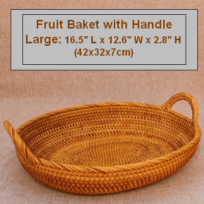Small Round Storage Basket, Woven Rattan Basket, Fruit Basket for Kitchen, Storage Basket for Dining Room-artworkcanvas