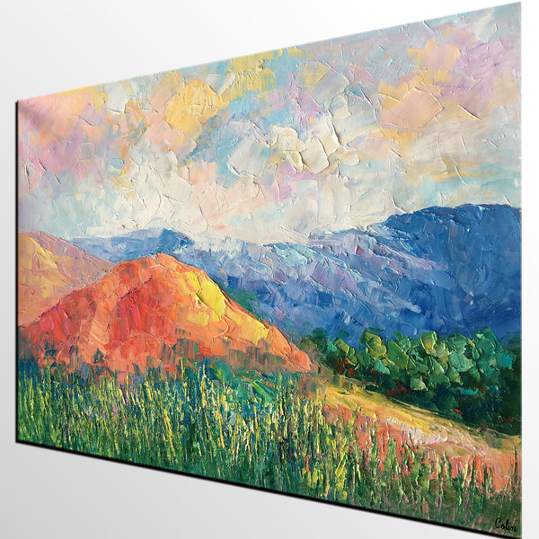Abstract Art Painting, Mountain Landscape Painting, Landscape Oil Painting, Heavy Texture Painting, Canvas Painting-artworkcanvas