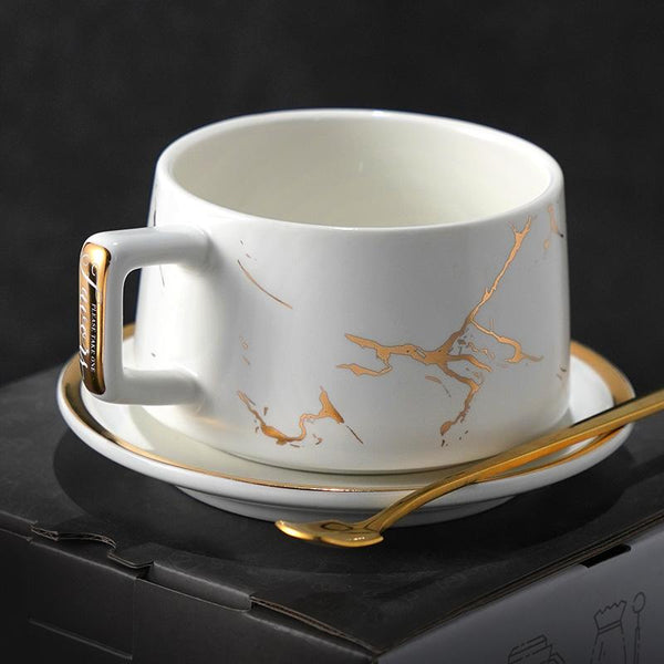 Black Coffee Cup, White Coffee Mug, Tea Cup, Ceramic Cup, Coffee Cup and Saucer Set-artworkcanvas