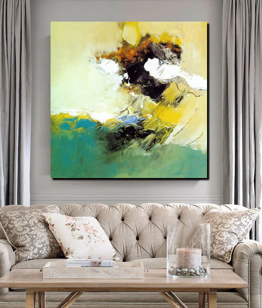Acrylic Painting for Bedroom, Modern Canvas Painting, Contemporary Artwork, Green Abstract Acrylic Paintings, Hand Painted Canvas Art-artworkcanvas
