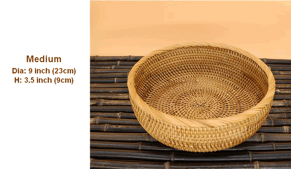 Round Stoarge Basket, Storage Basket for Food, Small Storage Baskets, Woven Storage Baskets, Rattan Storage Baskets, Kitchen Storage Baskets-artworkcanvas