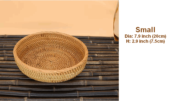 Round Stoarge Basket, Storage Basket for Food, Small Storage Baskets, Woven Storage Baskets, Rattan Storage Baskets, Kitchen Storage Baskets-artworkcanvas