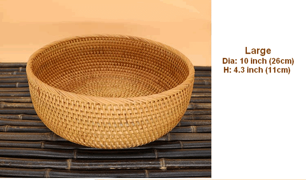 Round Stoarge Basket, Storage Basket for Food, Small Storage Baskets, Woven Storage Baskets, Rattan Storage Baskets, Kitchen Storage Baskets-artworkcanvas