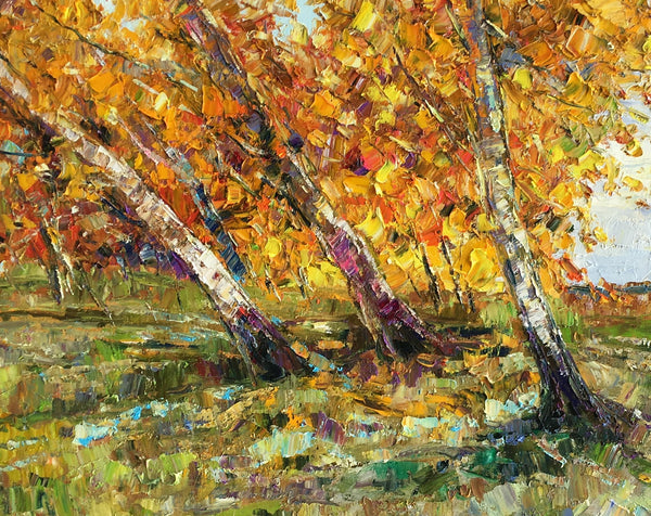 Large Canvas Wall Art, Autumn Tree Painting, Canvas Painting, Abstract Landscape Art-artworkcanvas