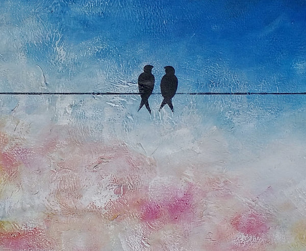 Bird Painting, Love Birds Painting, Simple Modern Art, Buy Paintings Online, Acrylic Abstract Painting, Wall Art Paintings, Wedding Gift C-artworkcanvas