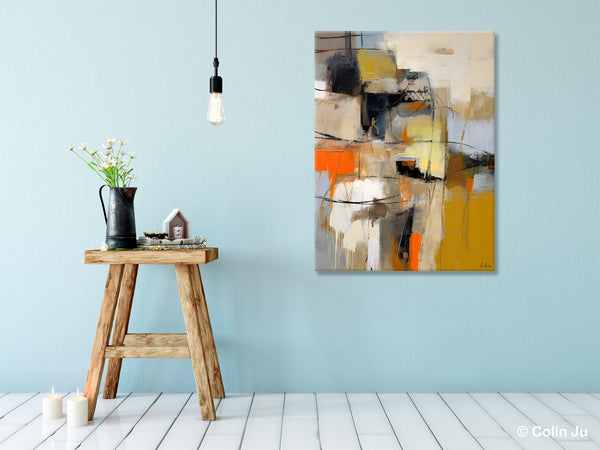 Acrylic Abstract Painting Behind Sofa, Large Painting on Canvas, Living Room Wall Art Paintings, Original Abstract Painting on Canvas-artworkcanvas