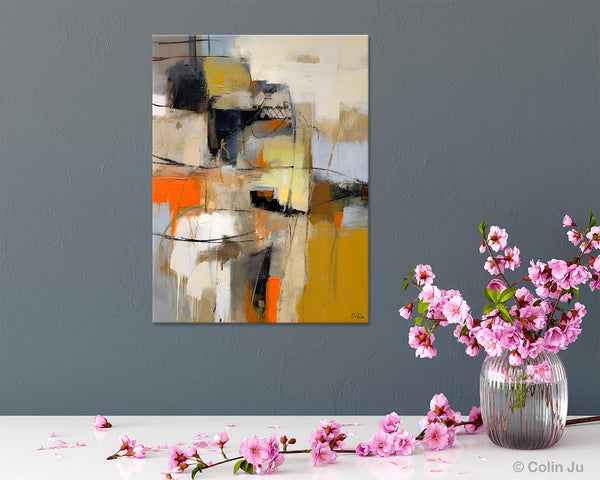 Acrylic Abstract Painting Behind Sofa, Large Painting on Canvas, Living Room Wall Art Paintings, Original Abstract Painting on Canvas-artworkcanvas