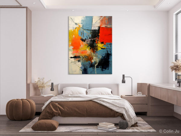 Abstract Paintings for Dining Room, Modern Paintings Behind Sofa, Buy Paintings Online, Original Palette Knife Canvas Art, Impasto Wall Art-artworkcanvas