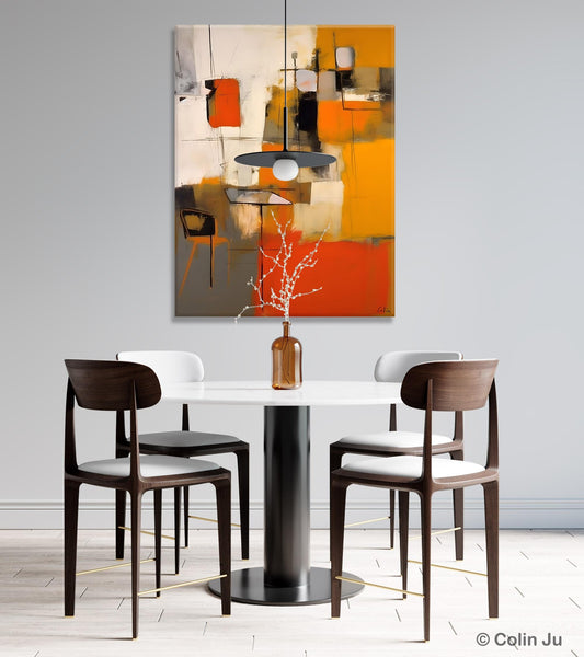 Modern Paintings Behind Sofa, Acrylic Paintings on Canvas, Abstract Painting for Living Room, Original Contemporary Canvas Wall Art-artworkcanvas
