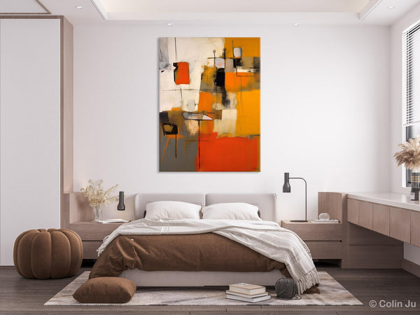 Modern Paintings Behind Sofa, Acrylic Paintings on Canvas, Abstract Painting for Living Room, Original Contemporary Canvas Wall Art-artworkcanvas