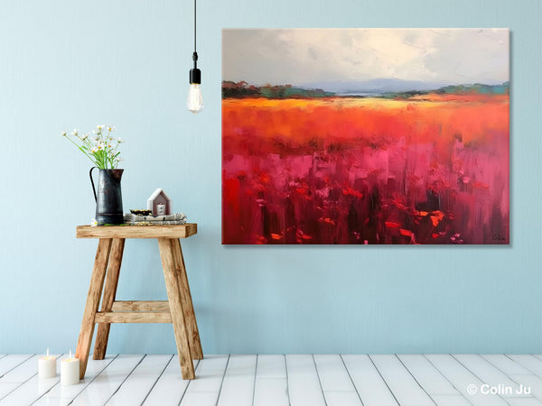 Landscape Paintings for Living Room, Landscape Canvas Paintings, Abstract Landscape Paintings, Original Modern Wall Art, Hand Painted Canvas Art-artworkcanvas