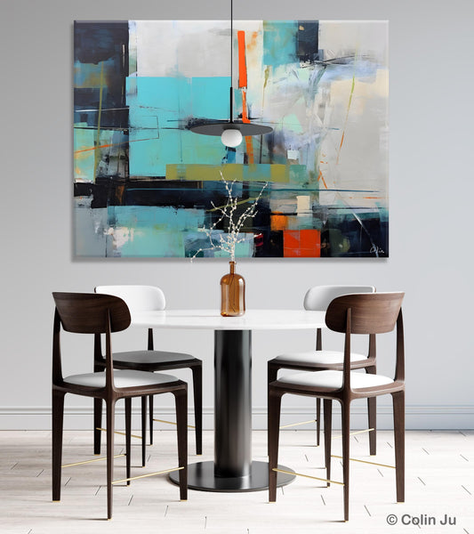 Contemporary Canvas Artwork, Large Modern Acrylic Painting, Abstract Wall Art for Dining Room, Original Hand Painted Wall Art Paintings-artworkcanvas