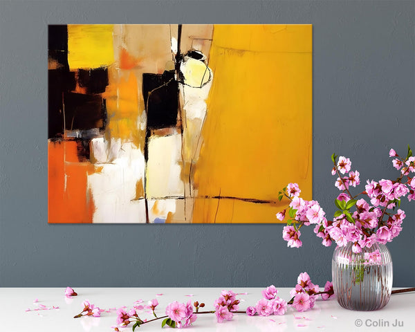 Simple Modern Paintings for Living Room, Original Abstract Paintings, Yellow Abstract Contemporary Art, Acrylic Painting on Canvas, Hand Painted Canvas Art-artworkcanvas