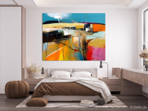 Wall Art Paintings, Simple Landscape Abstract Painting, Original Acrylic Paintings on Canvas, Large Paintings for Bedroom, Buy Paintings Online-artworkcanvas
