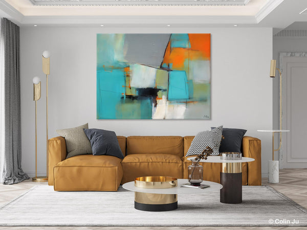 Dining Room Canvas Painting, Original Modern Acrylic Paintings, Contemporary Abstract Artwork, Large Canvas Painting for Office-artworkcanvas