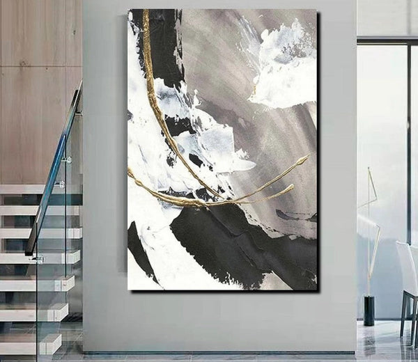 Large Paintings for Living Room, Black Acrylic Paintings, Buy Art Online, Modern Wall Art Ideas, Contemporary Canvas Paintings-artworkcanvas