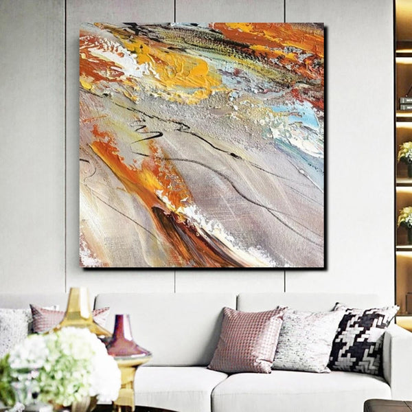 Living Room Modern Paintings, Simple Abstract Paintings, Abstract Contemporary Paintings, Heavy Texture Painting, Hand Painted Canvas Art-artworkcanvas