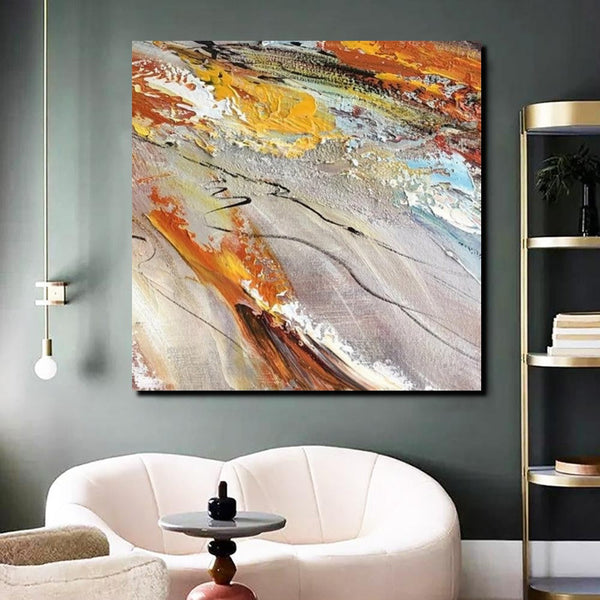 Living Room Modern Paintings, Simple Abstract Paintings, Abstract Contemporary Paintings, Heavy Texture Painting, Hand Painted Canvas Art-artworkcanvas