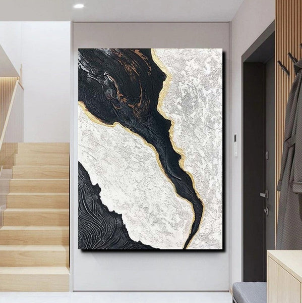 Black Modern Painting, Living Room Wall Art Ideas, Acrylic Canvas Paintings, Simple Wall Art Ideas, Contemporary Painting-artworkcanvas