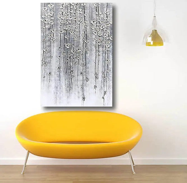 Abstract Flower Painting, Flower Acrylic Painting, Canvas Painting Flower, Paintings for Bedroom, Simple Modern Acrylic Paintings-artworkcanvas