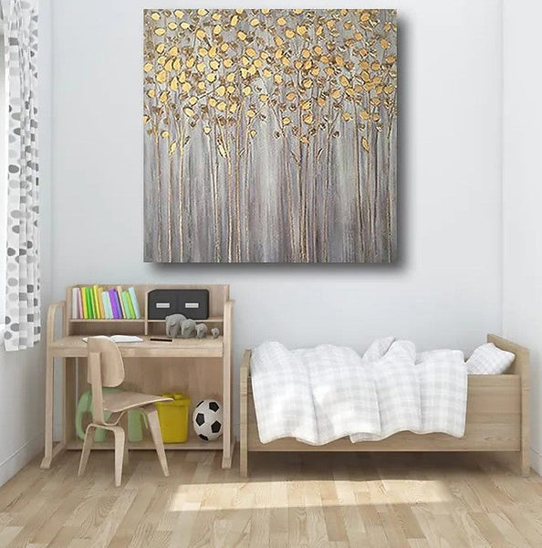 Birch Tree Paintings, Easy Painting Ideas for Bedroom, Acrylic Painting on Canvas, Large Acrylic Canvas Paintings, Huge Painting for Sale-artworkcanvas