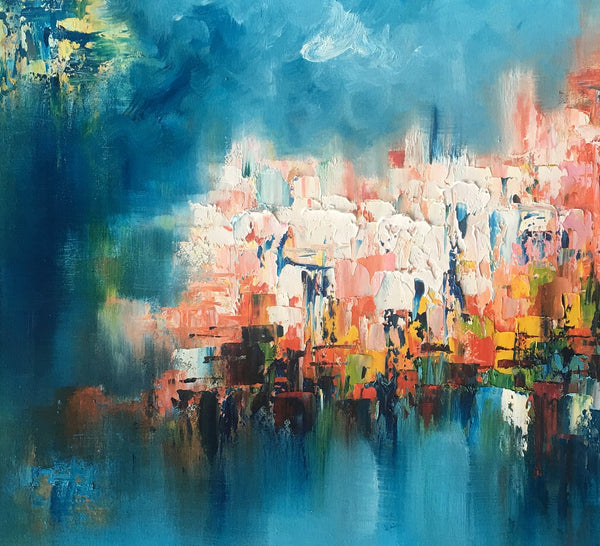 Contemporary Art, Abstract Impasto Art, Heavy Texture Oil Painting, Large Original Art-artworkcanvas