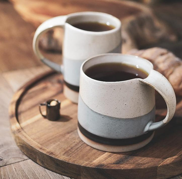 Black Pottery Coffee Cup, Ceramic Coffee Mug, Latte Coffee Cup, Handmade Coffee Cup, Large Tea Cup-artworkcanvas
