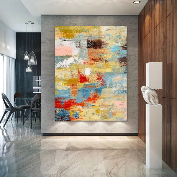 Contemporary Modern Art Paintings, Simple Modern Art, Living Room Wall Art Ideas, Palette Knife Paintings, Large Modern Art Ideas-artworkcanvas