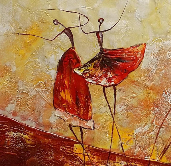 Simple Canvas Painting, Dining Room Wall Art Paintings, Buy Art Online, Abstract Acrylic Painting, Ballet Dancer Painting-artworkcanvas