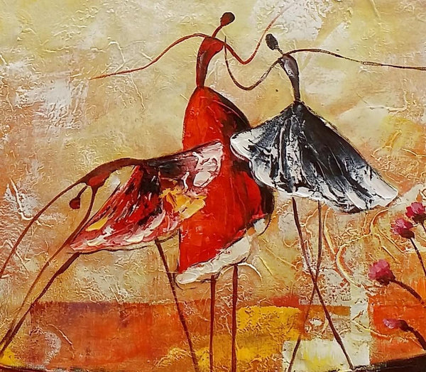Simple Canvas Painting, Dining Room Wall Art Paintings, Buy Art Online, Abstract Acrylic Painting, Ballet Dancer Painting-artworkcanvas