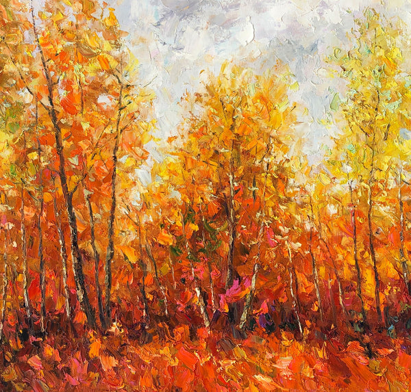 Canvas Art Painting, Autumn Tree Landscape Painting, Large Wall Art, Oil Painting, Art on Canvas, Original Artwork-artworkcanvas