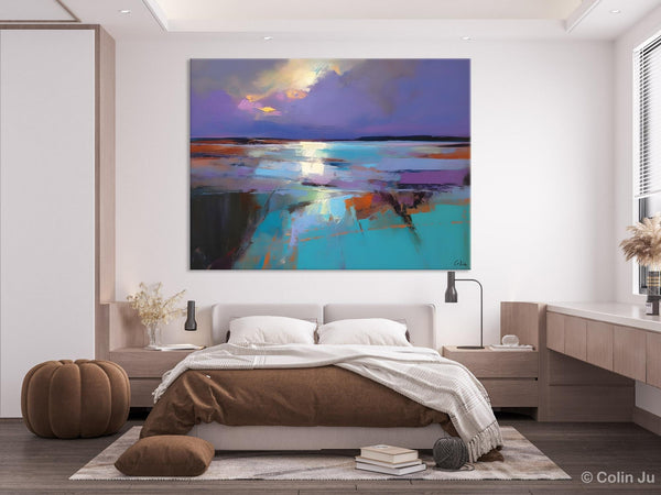 Abstract Landscape Painting on Canvas, Large Paintings for Bedroom, Oversized Contemporary Wall Art Paintings, Extra Large Original Artwork-artworkcanvas