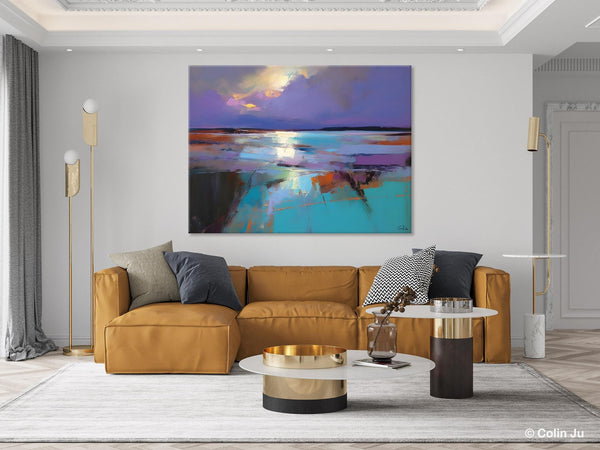 Abstract Landscape Painting on Canvas, Large Paintings for Bedroom, Oversized Contemporary Wall Art Paintings, Extra Large Original Artwork-artworkcanvas