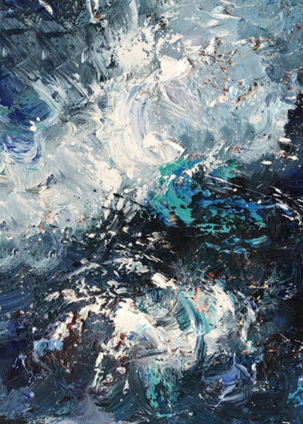Large Heavy Texture Acrylic Paintings, Simple Modern Art Ideas for Bedroom, Modern Paintings for Living Room, Blue Modern Wall Art Ideas-artworkcanvas