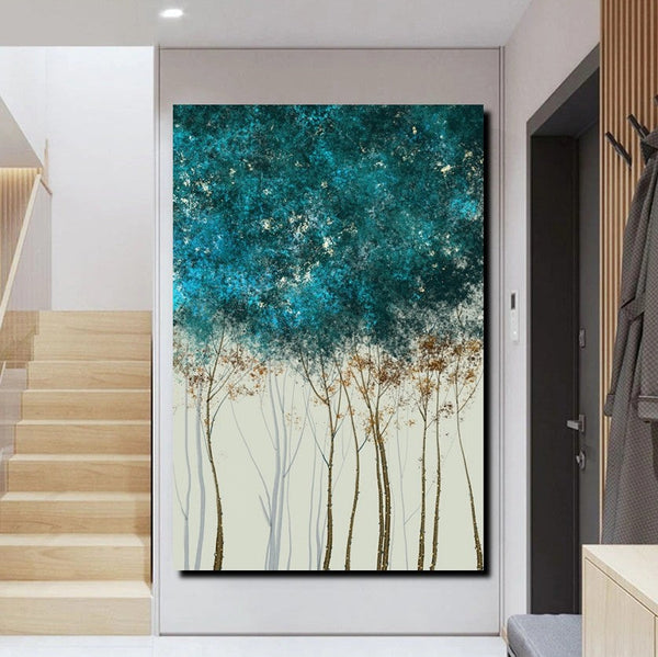 Tree Paintings, Simple Modern Art, Dining Room Wall Art Ideas, Buy Canvas Art Online, Simple Abstract Art, Large Acrylic Painting on Canvas-artworkcanvas