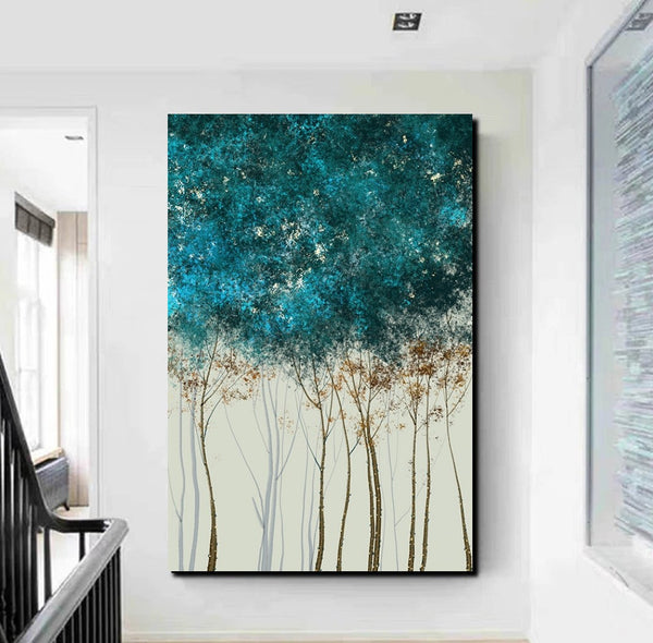 Tree Paintings, Simple Modern Art, Dining Room Wall Art Ideas, Buy Canvas Art Online, Simple Abstract Art, Large Acrylic Painting on Canvas-artworkcanvas