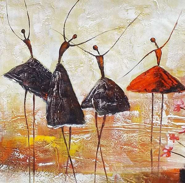 Simple Abstract Painting, Ballet Dancer Painting, Modern Abstract Art, Contemporary Painting, Canvas Wall Art Painting, Heavy Texture Art-artworkcanvas