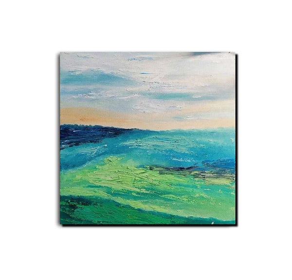 Landscape Acrylic Paintings, Abstract Landscape Painting, Modern Paintings for Living Room, Heavy Texture Painting, Large Painting Behind Sofa-artworkcanvas
